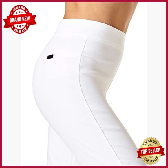 Embroidered Eyelet Hem Denim Skimmer Leggings, Pull-On Waistband, Stretch - Picture 3 of 4